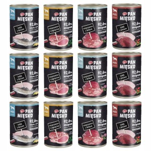 PAN MIĘSKO Karma mokra dla psa mix smaków 12 x 400g
