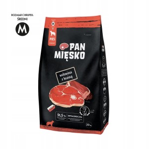 Karma dla psa Pan Mięsko wołowina z koziną 20kg