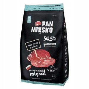 Karma dla psa Pan Mięsko wieprzowina dzikiem 20kg