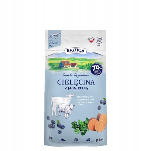 Baltica Smaki Regionów Cielęcina z jagnięciną M/L 3kg