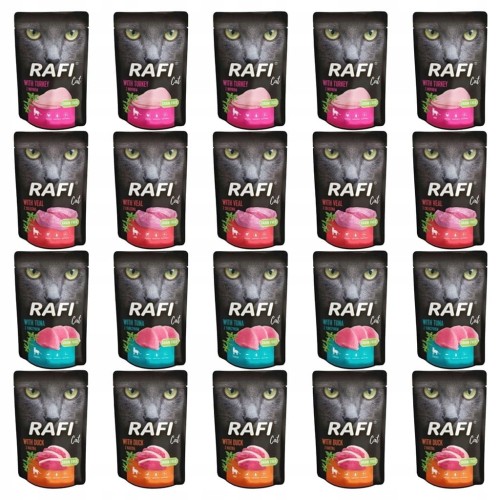 DOLINA NOTECI RAFI Karma mokra dla kota mix of flavors 20 x 100g