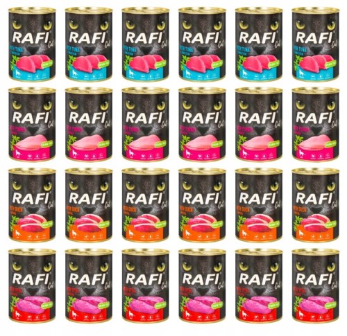 RAFI CAT wet cat food MIX OF FLAVORS 24x400 g