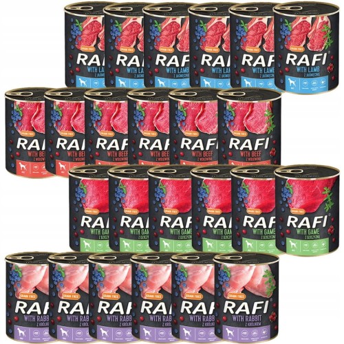 RAFI mokra karma dla psa MIX SMAKÓW 24x400g